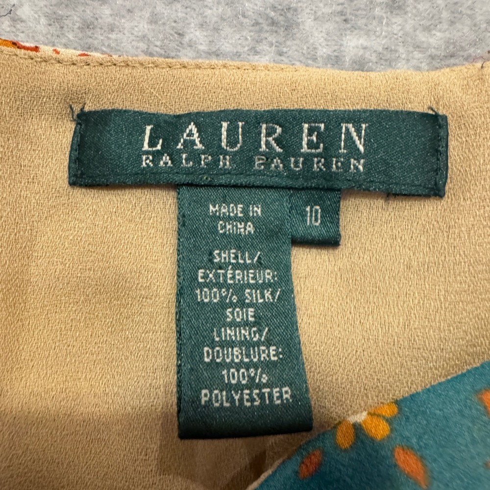 Lauren Ralph Lauren Silk Patchwork Paisley Handkerchief Hem Midi Skirt 10 Boho - Picture 2 of 11